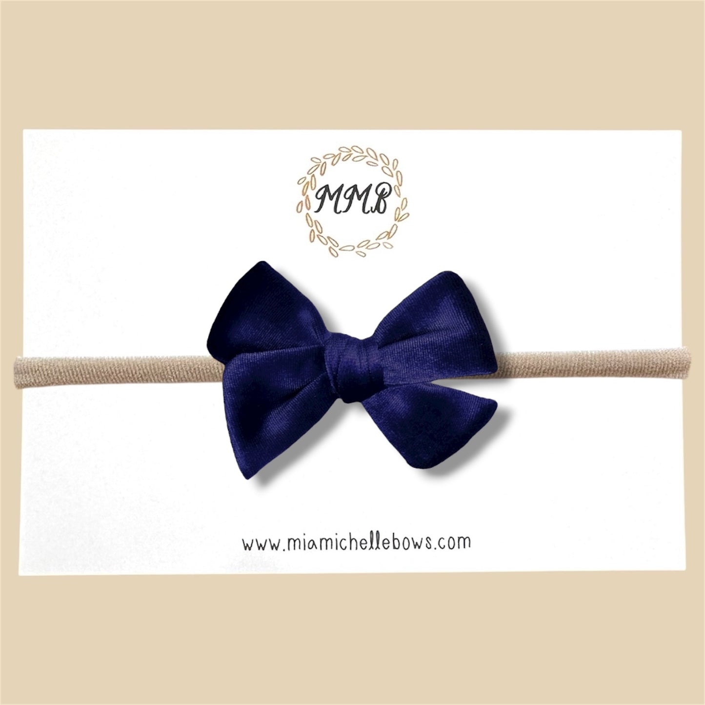 Velvet Bow in Navy