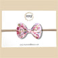 Pink Vintage Rose Vegan Leather Bow