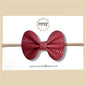 Dark Red Vegan Leather Bow