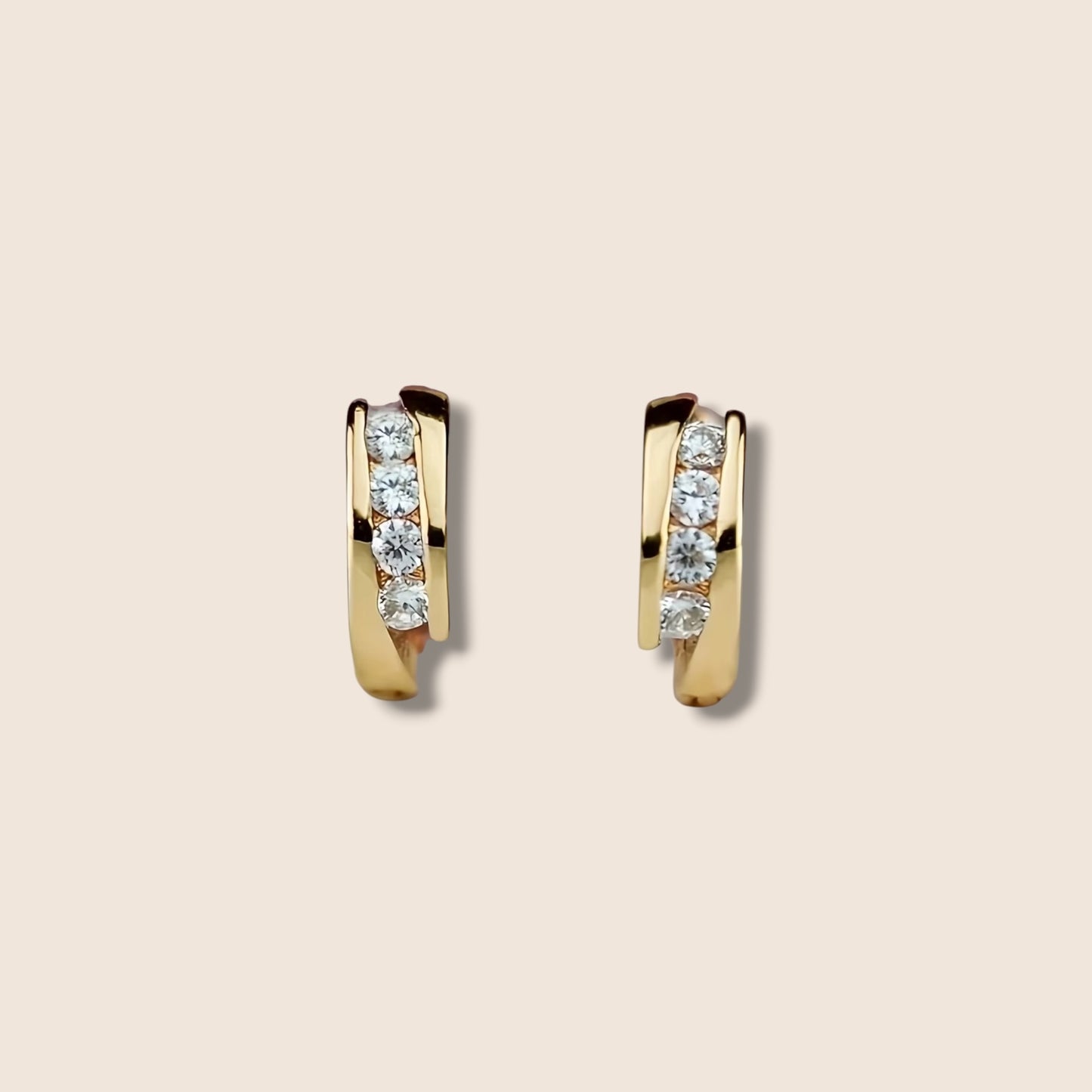 Gold CZ Hoops