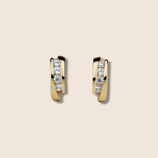 Gold CZ Hoops
