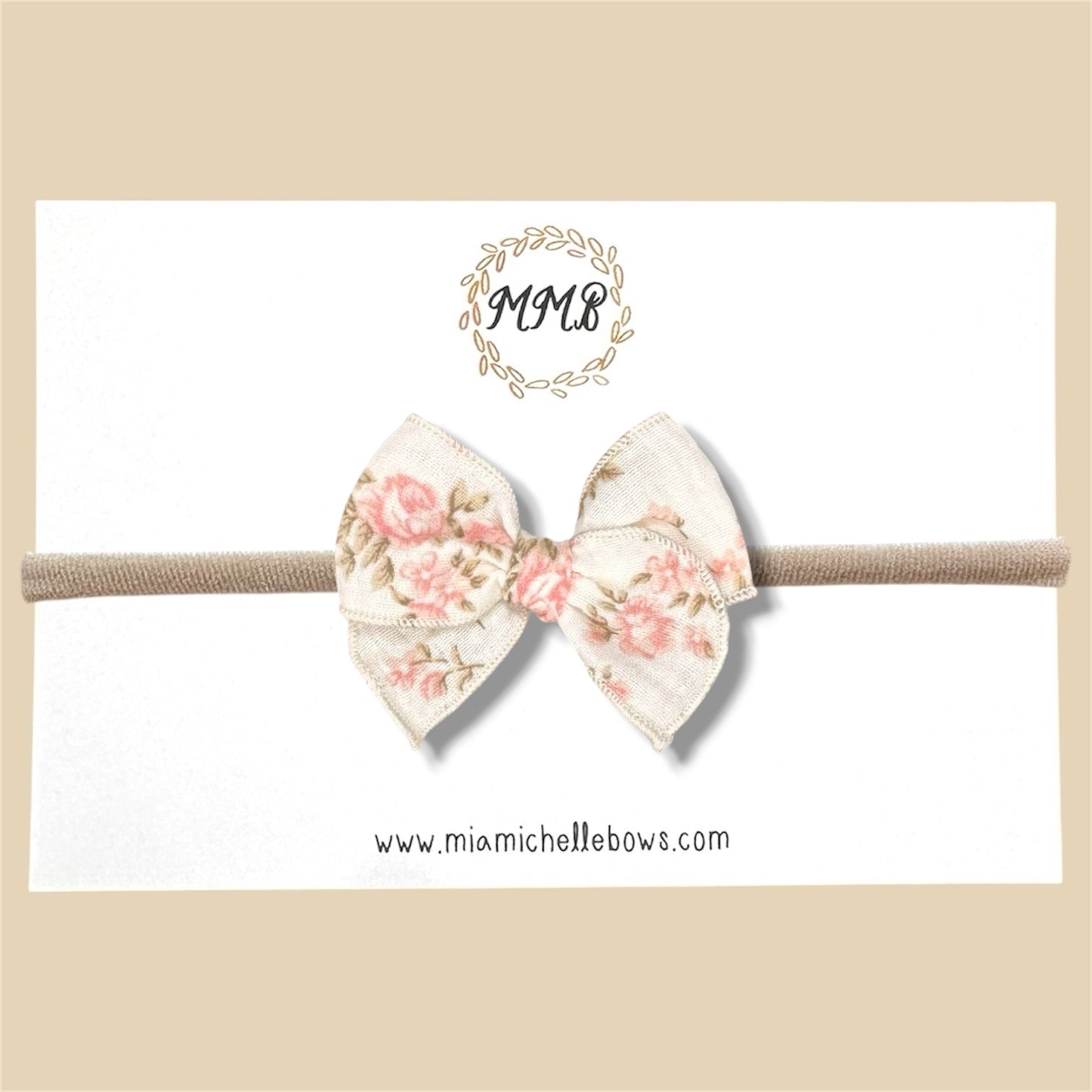Rose Gauze Floral Fairytale Bow