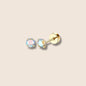 Iridescent 4mm CZ Flat Screw Back Studs
