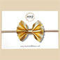 Gold Scalloped Genuine Leather Bow
