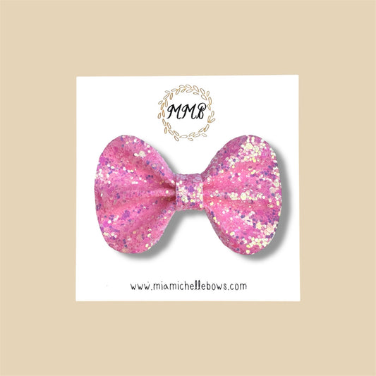 Bubblegum Iridescent Glitter Bow