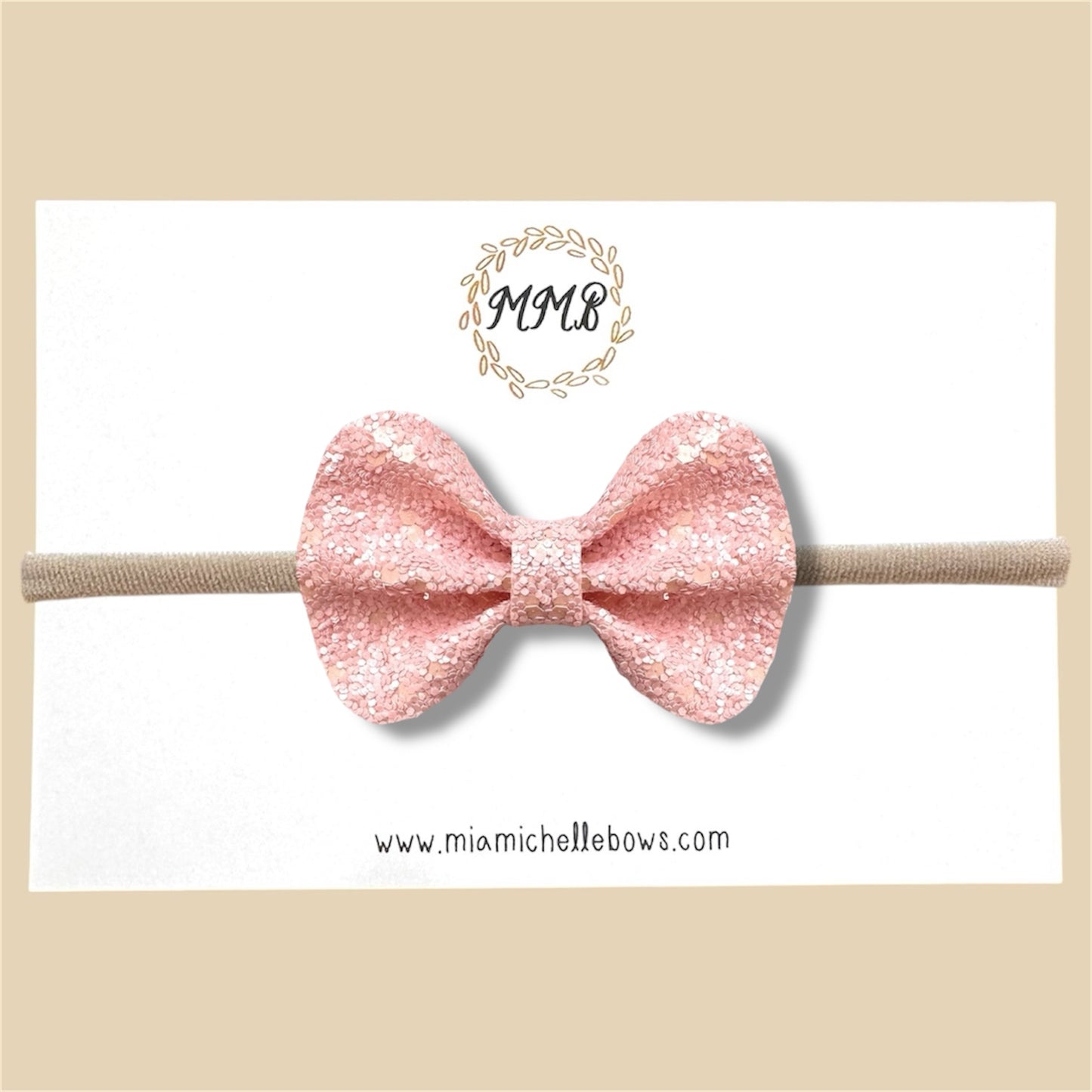 Light Pink Glitter Bow