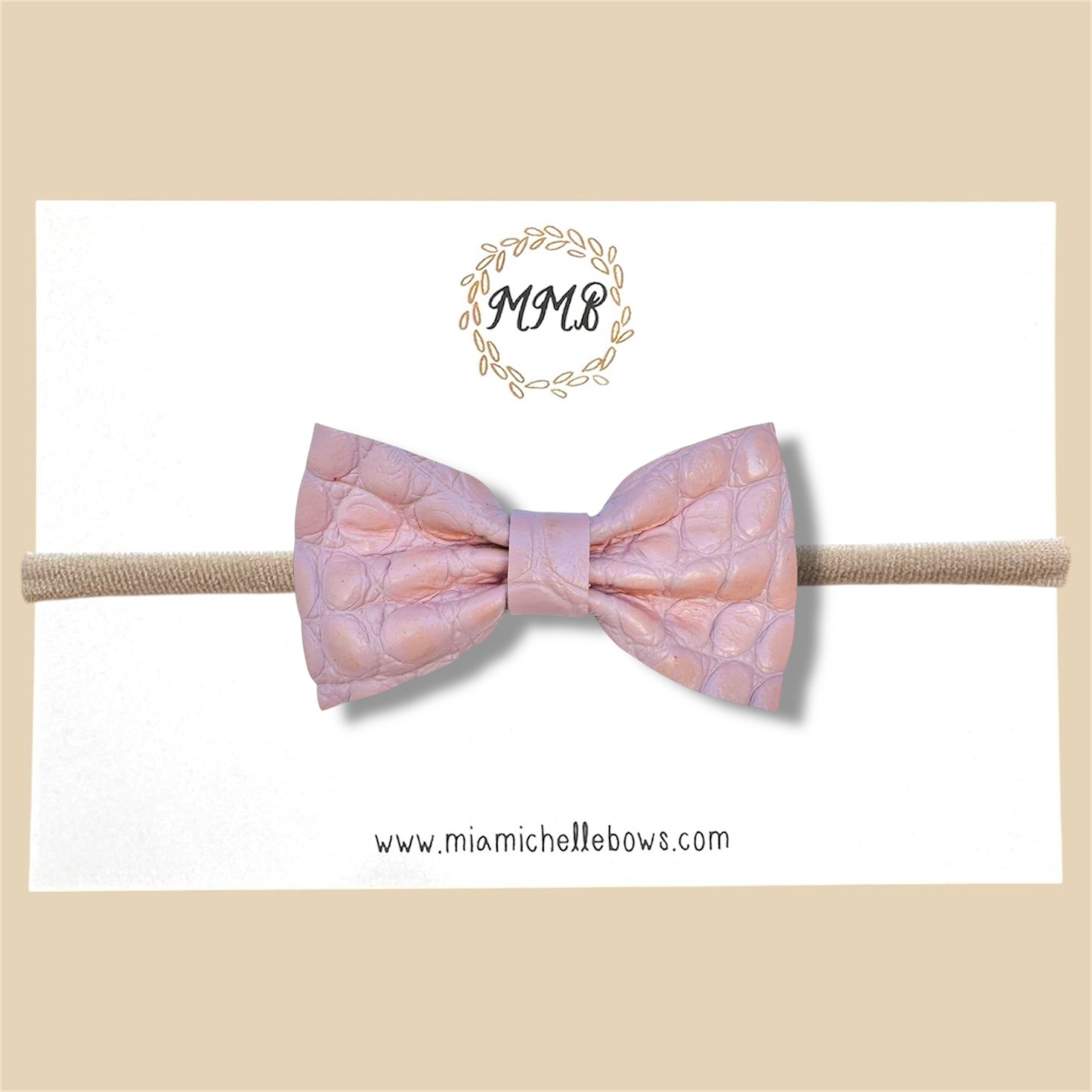 Blush Slim Line Genuine Leather Bow