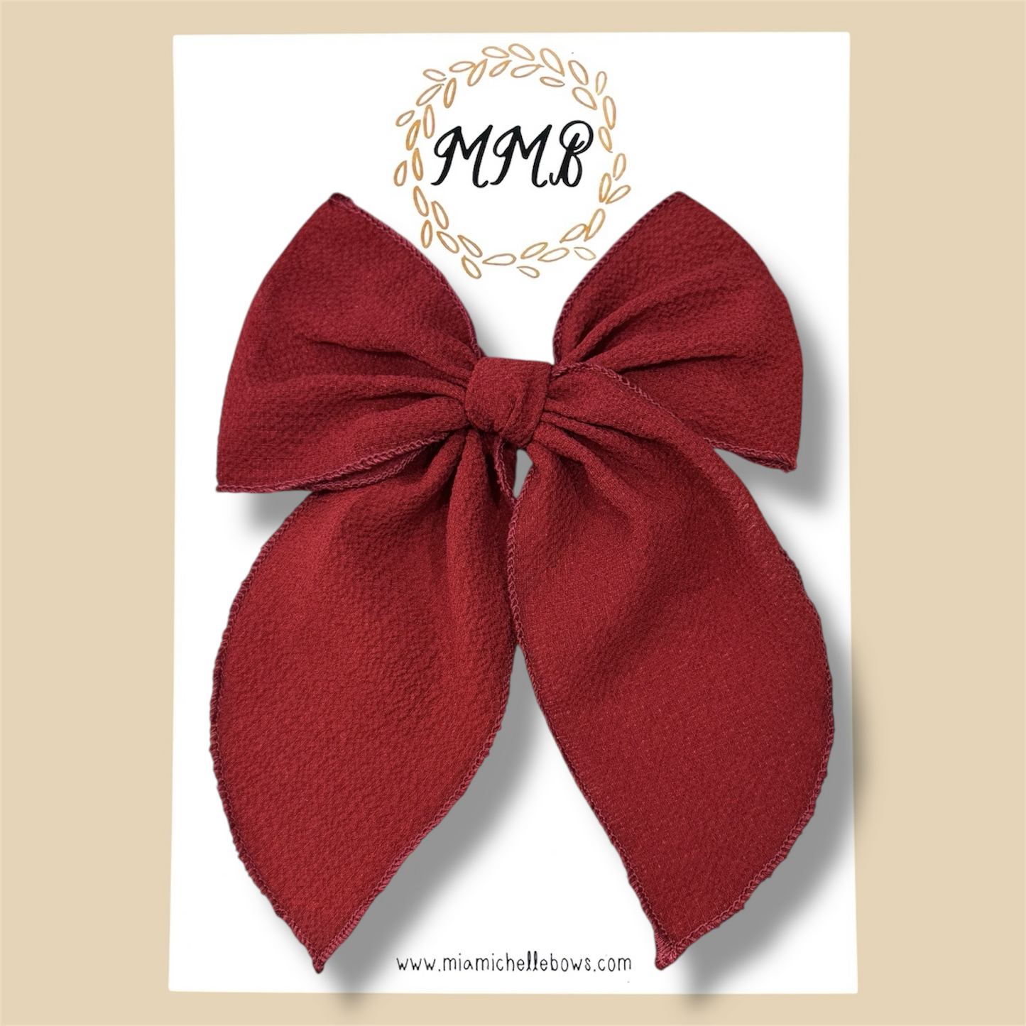 Earth Red Chiffon Fairytale Bow
