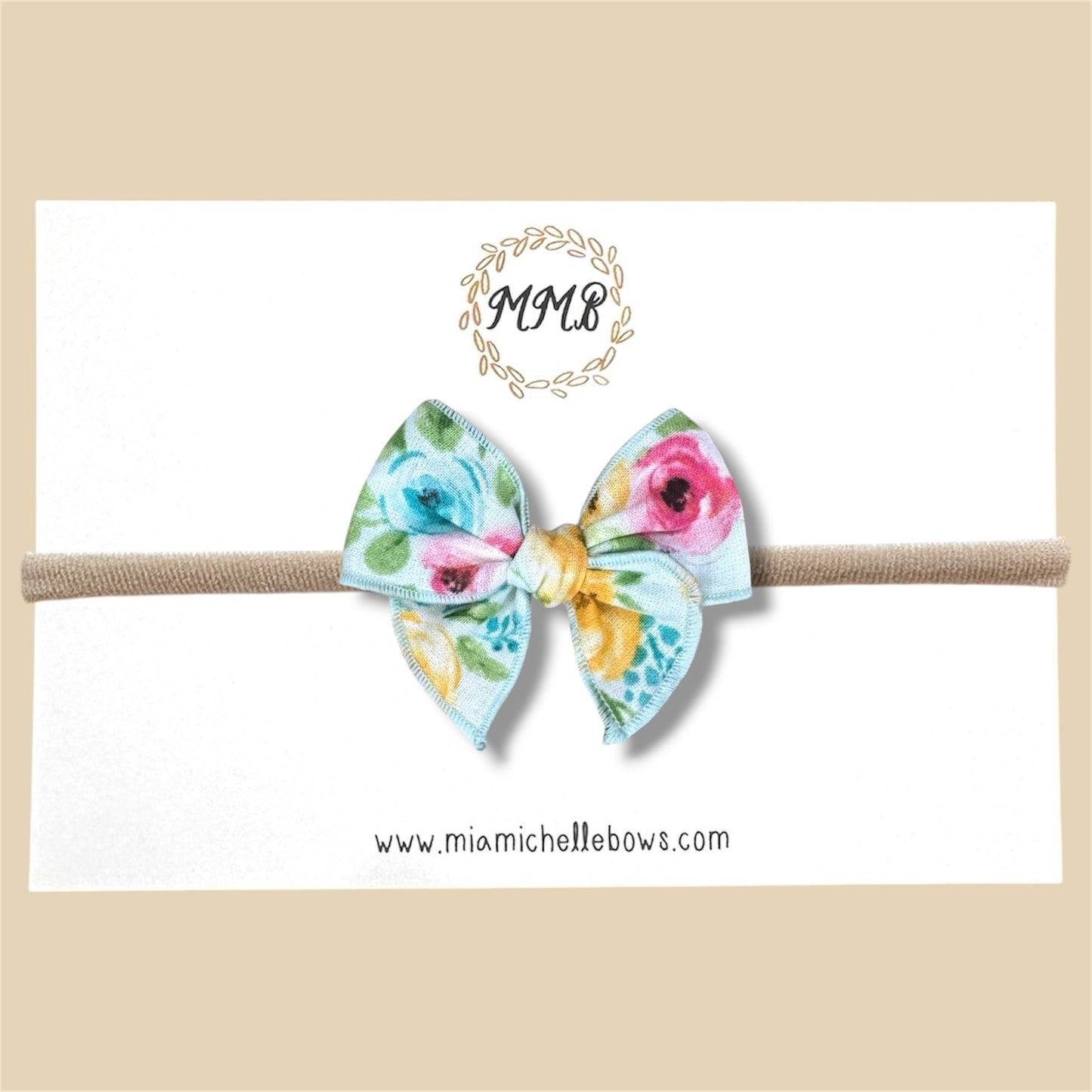 Seafoam Floral Fairytale Bow