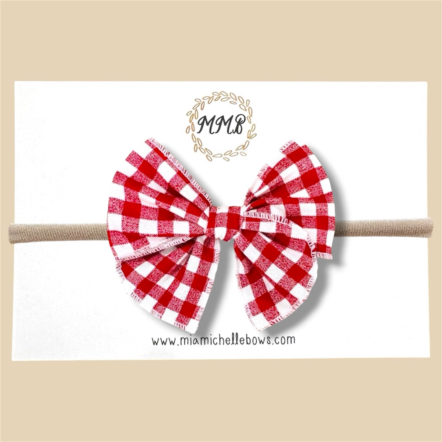 Red Gingham Fairytale Bow