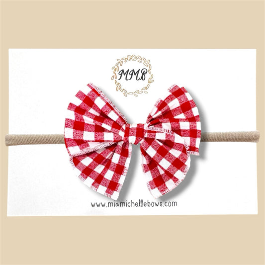 Red Gingham Fairytale Bow