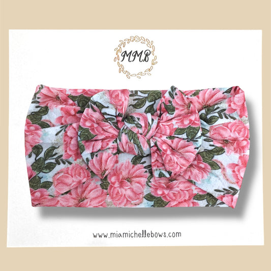 Dusty Rose Floral Printed Headwrap
