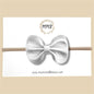 Silver Genuine Leather Bow