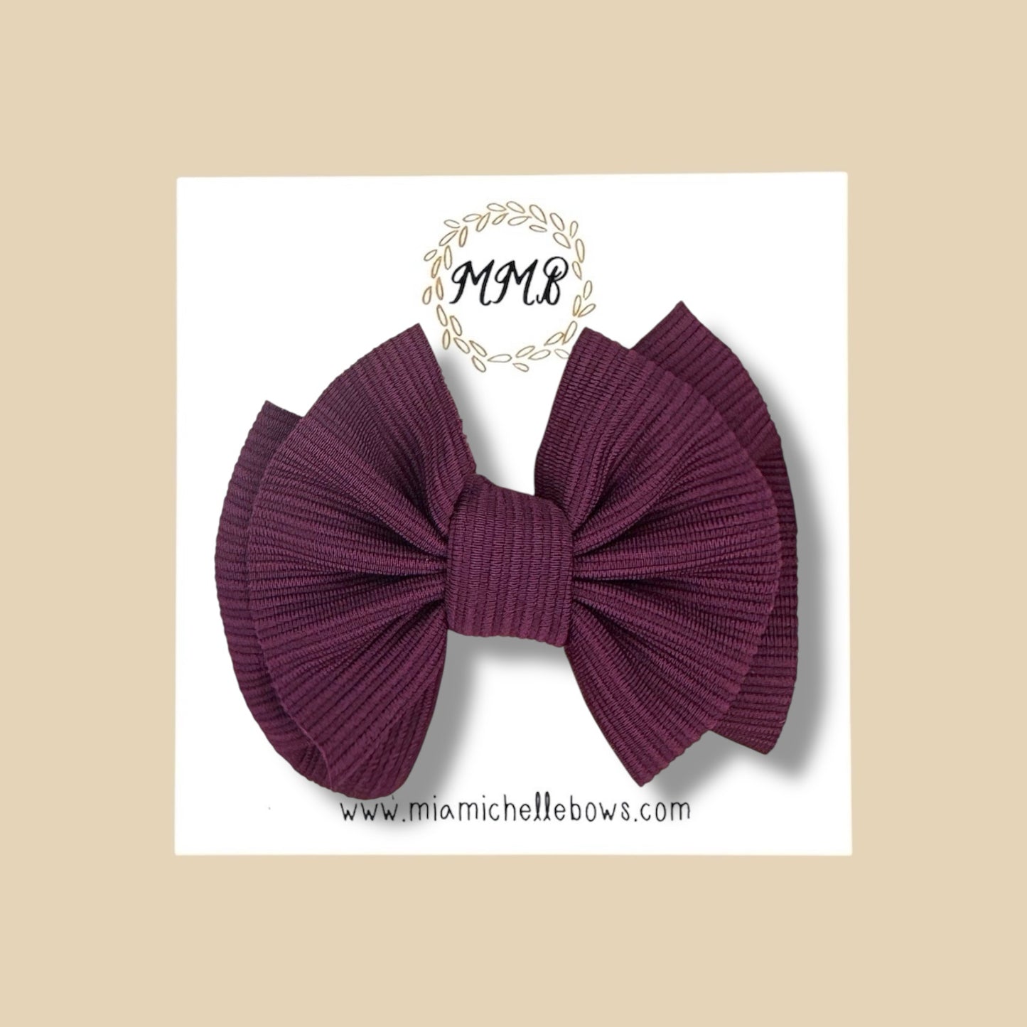 Burgundy Ribbed Sassy Bow