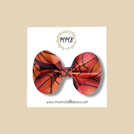 Basketball Vegan Leather Bow