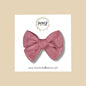 Mauve Stretch Knit Hand Tied Bow