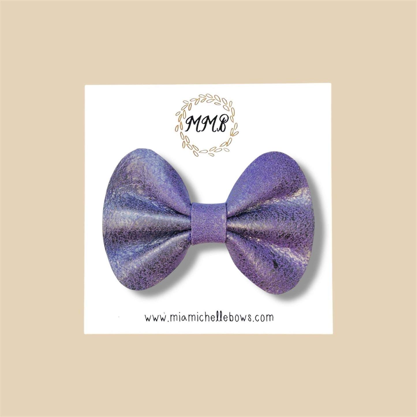 Purple Graphite Genuine Leather Bow