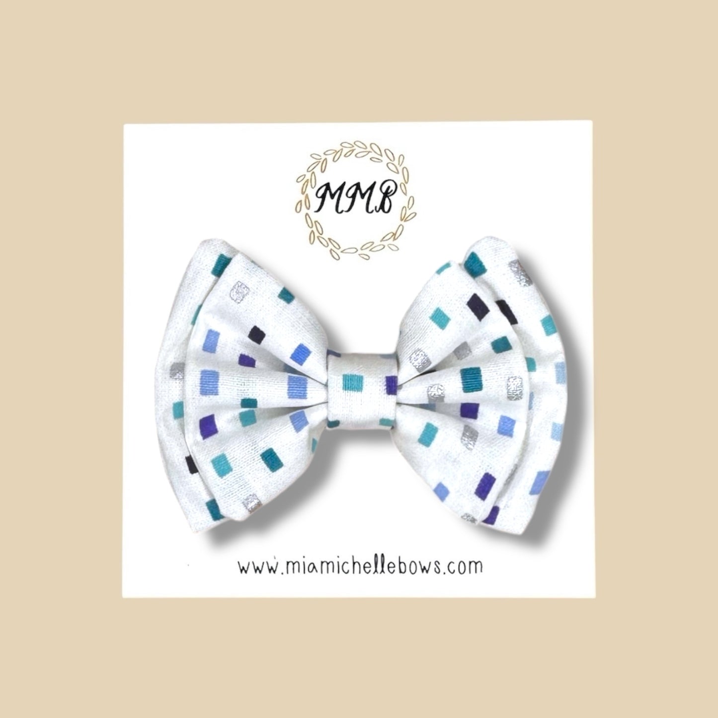 Denim Sprinkles Double Layer Bow