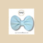 Light Blue Pebbled Genuine Leather Bow