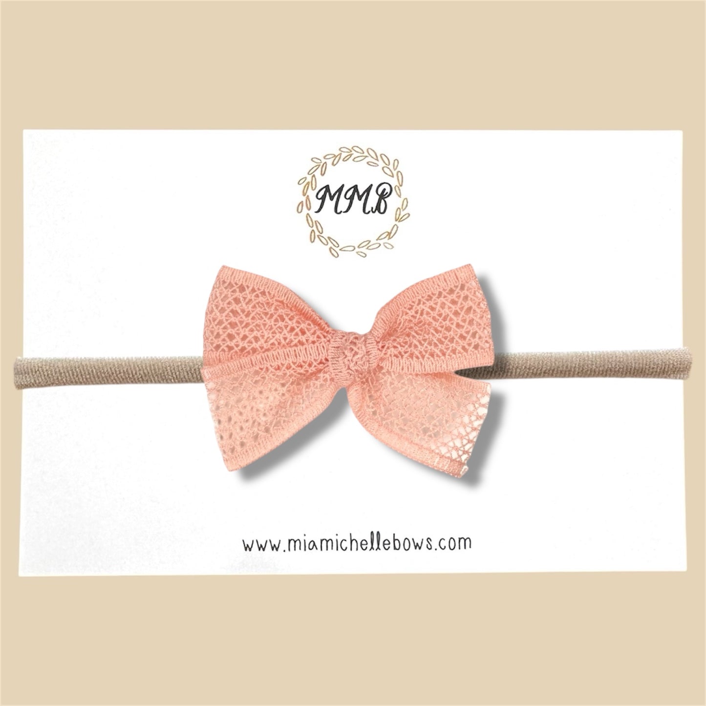 Lace Bow in Peach