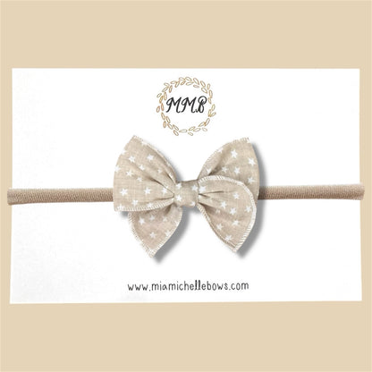 Tan Stars Fairytale Bow