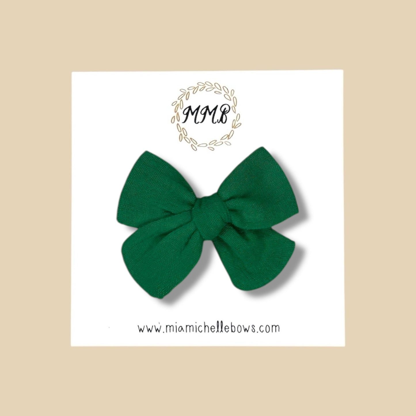 Hand-tied Gauze Bow in Emerald Green