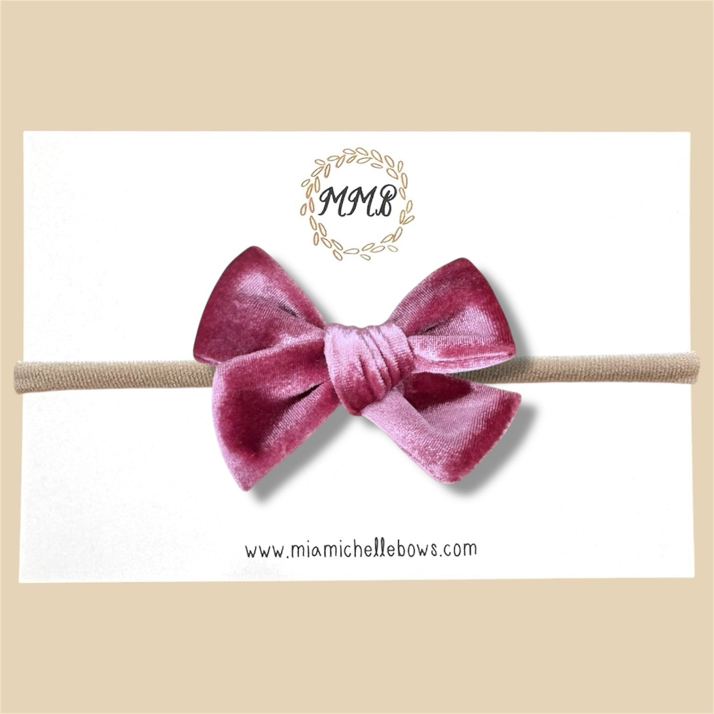 Velvet Bow in Mauve Pink