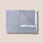 Gray Knit Baby Blanket with Lace Trim