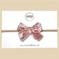Crushed Velvet Bow in Blush