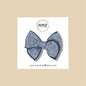 Heathered Navy Blue Linen Fairytale Bow