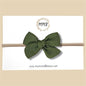 Hand Tied  Green Woven Bow