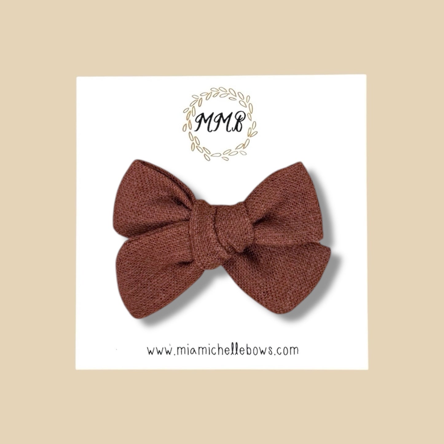 Hand-tied Brown Woven Bow