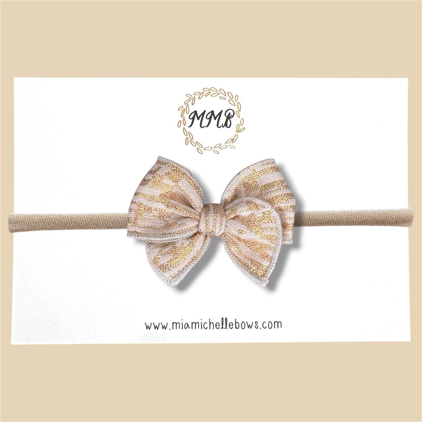 Gold & Cream Linen Fairytale Bow