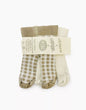 Doll—Tights 2 Pack in Cream and Tan Plaid