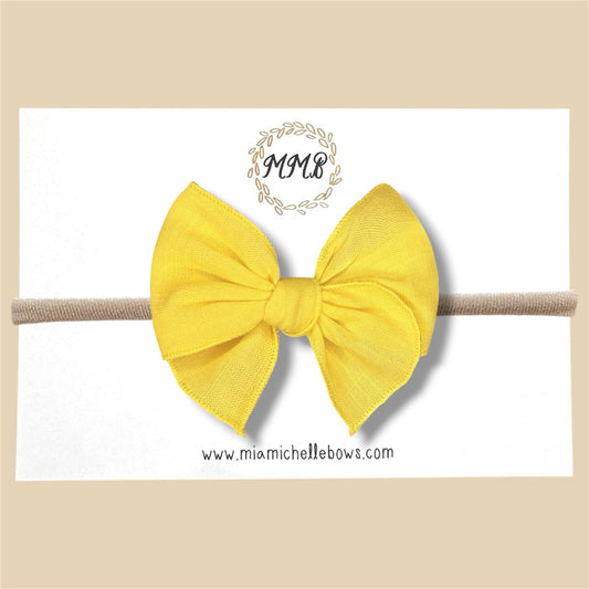 Yellow Linen Fairytale Bow