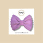 Lavender Scalloped Suede Genuine Leather Bow