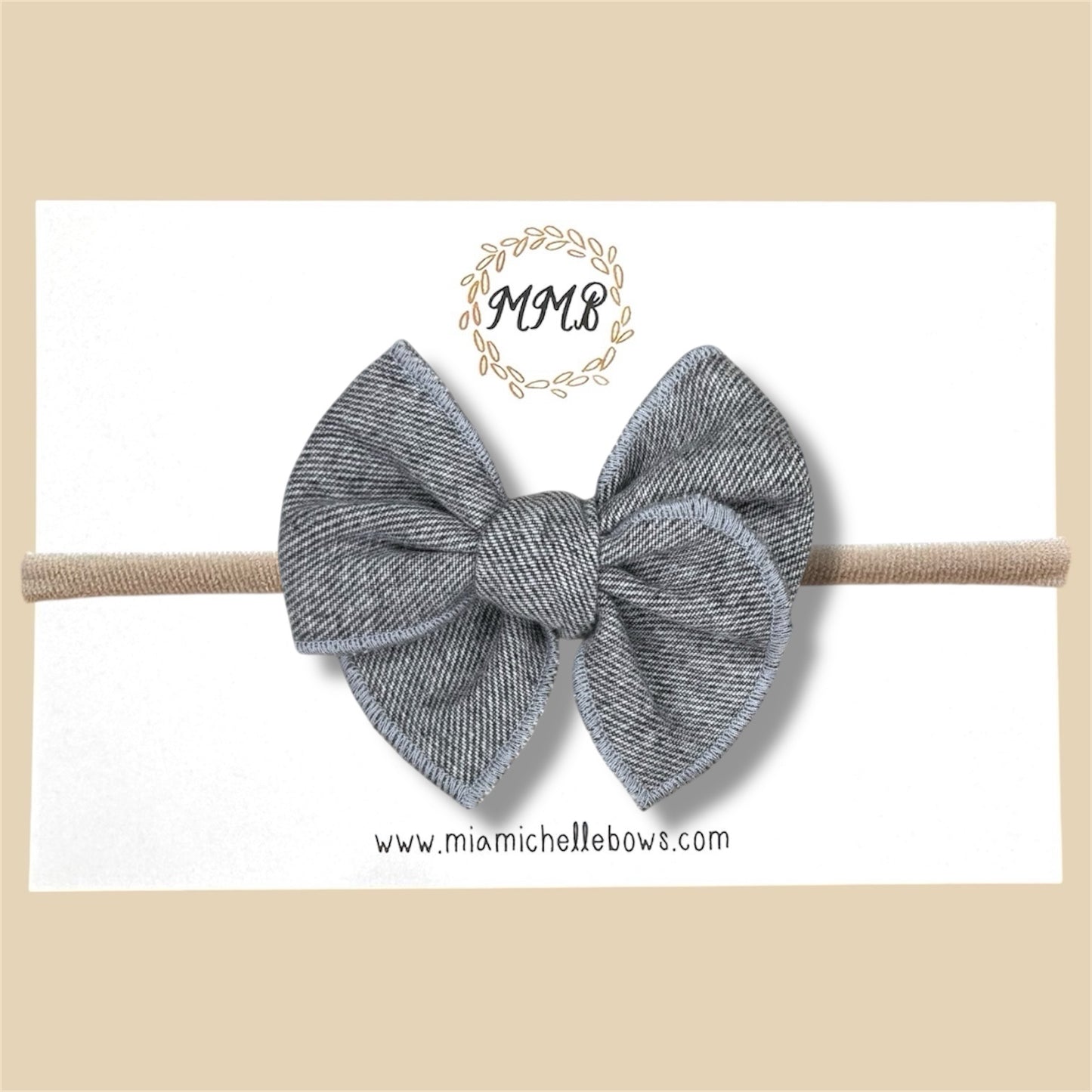 Gray Denim Fairytale Bow