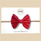 Red Scalloped Genuine Leather Bow