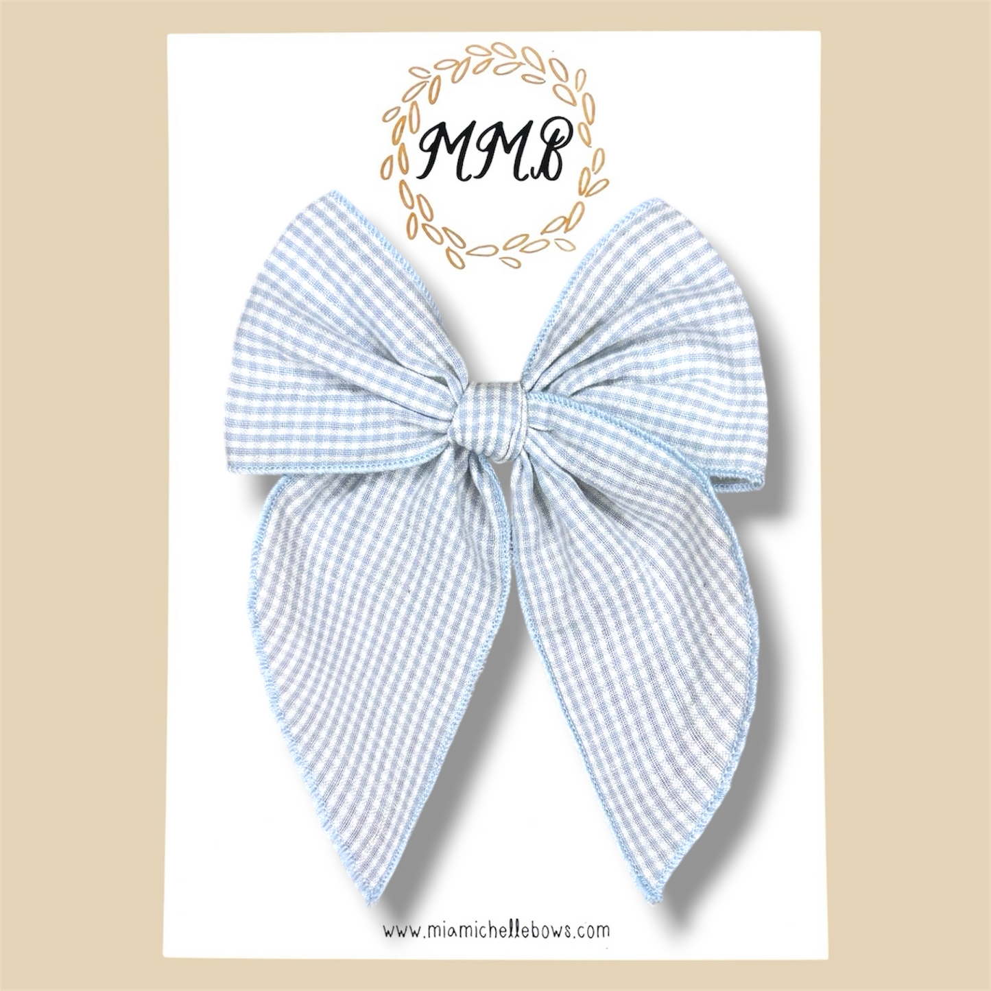 Baby Blue Gingham Fairytale Bow