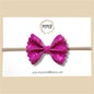 Magenta Scalloped Glitter Bow