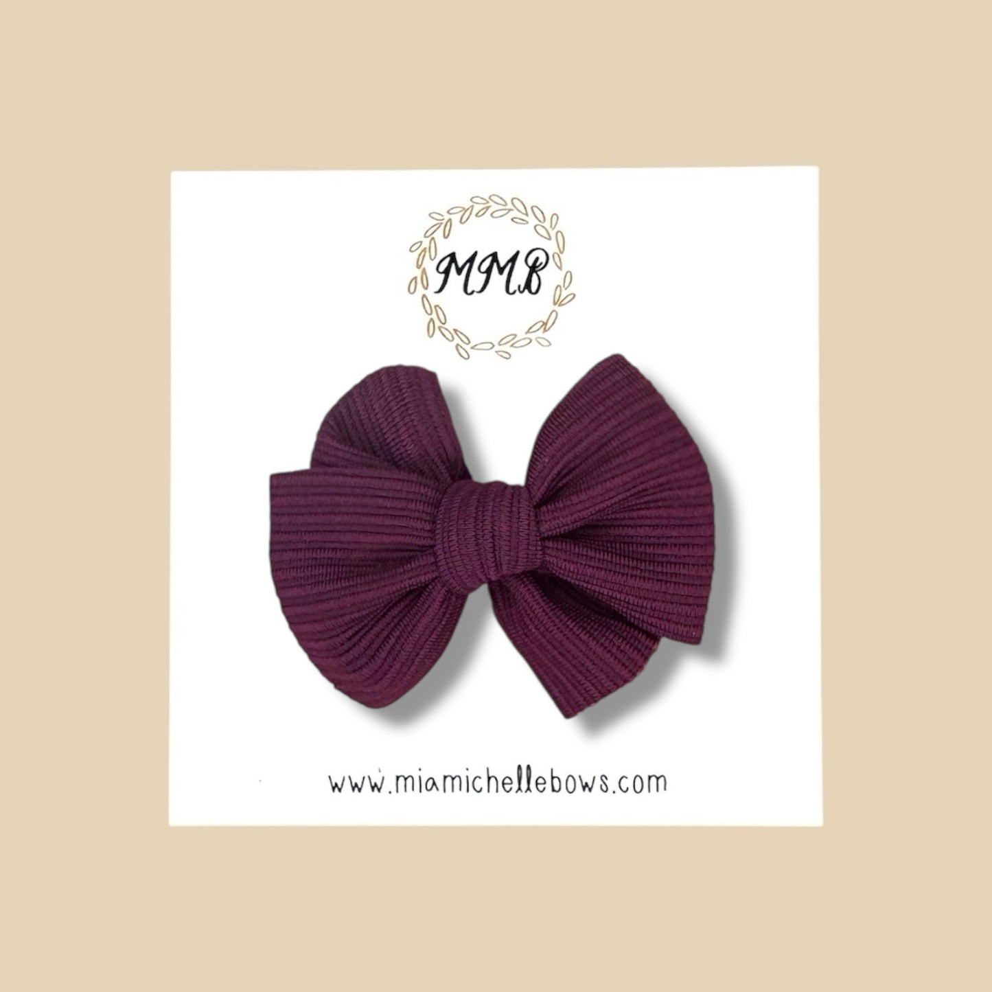 Burgundy Ribbed Sassy Bow