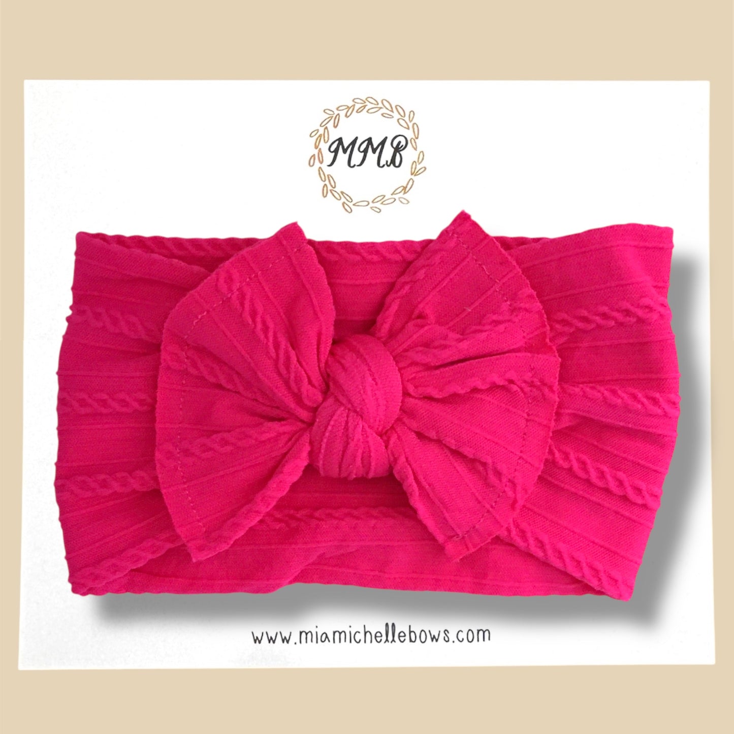 Magenta Cable Knit Headwrap