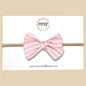 Hand-tied Blush and Silver Linen Bow