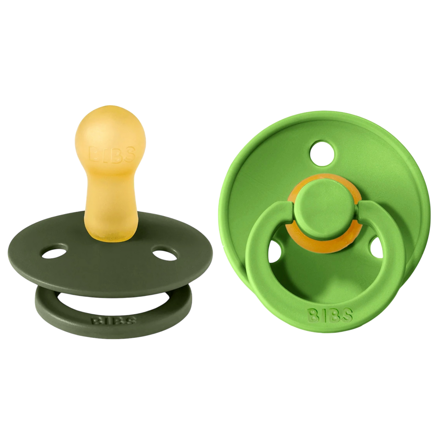 Bibs Colour Pacifier 2 Pack—Hunter Green & Pear