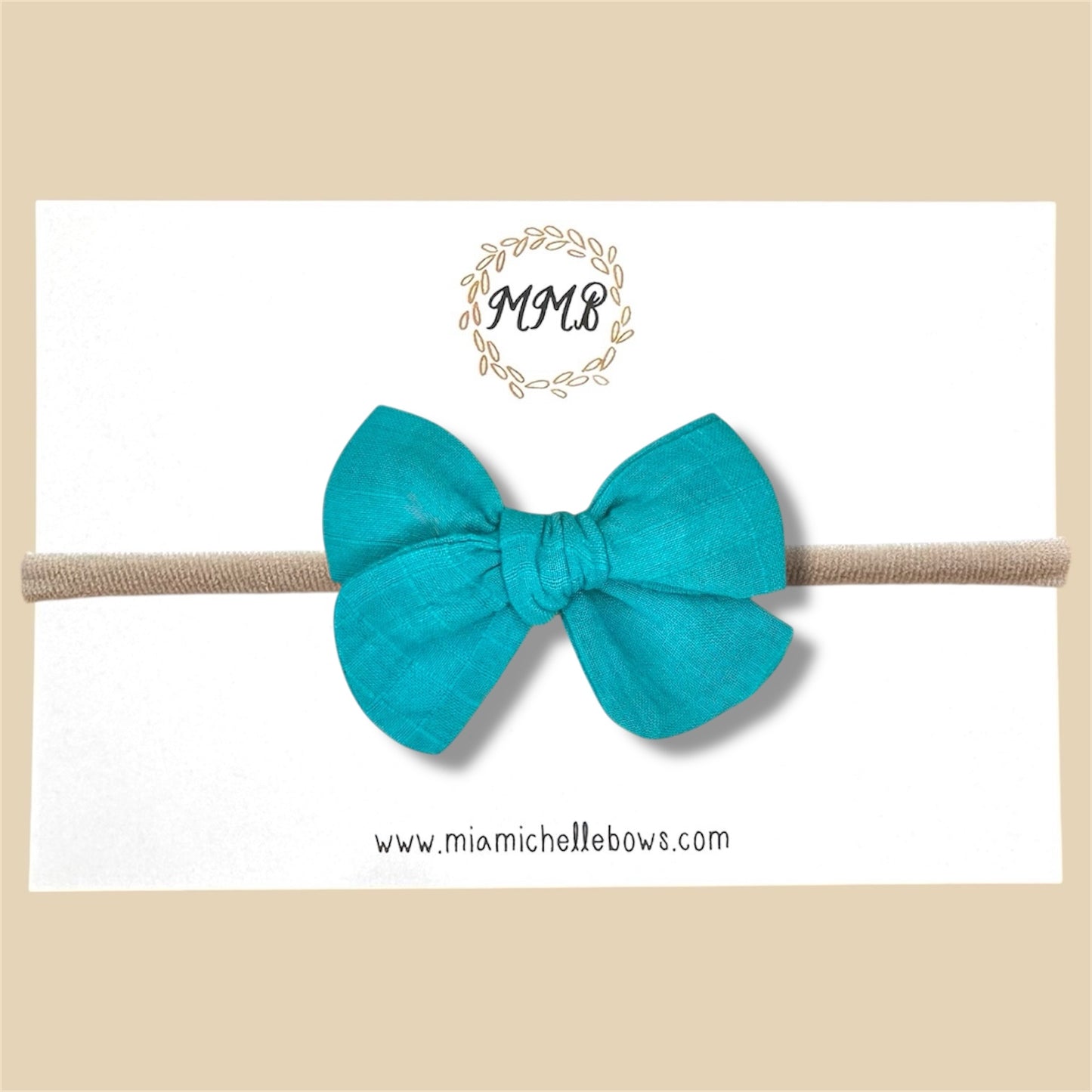 Hand-tied Gauze Bow in Turquoise