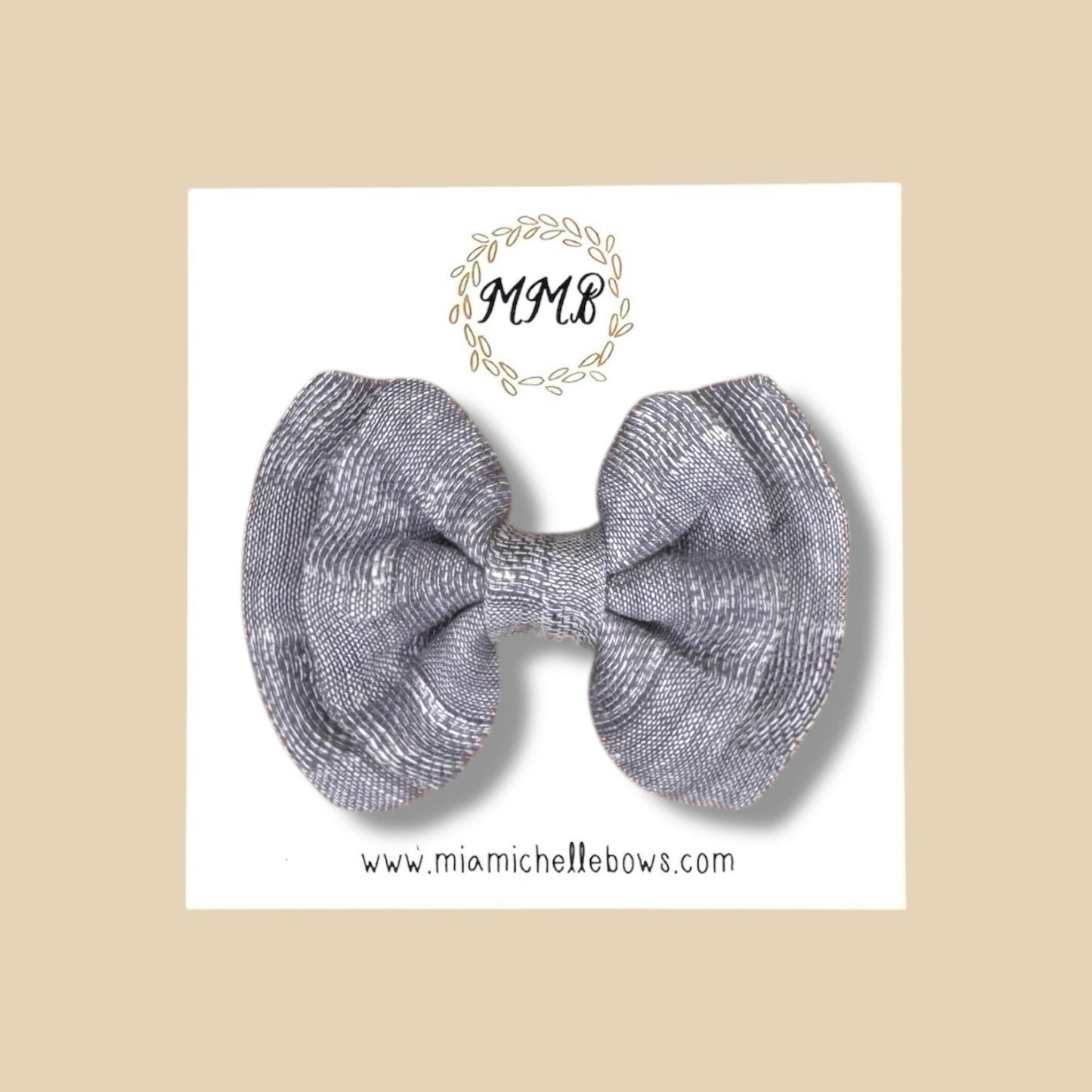 Chambray Checkered Double Layer Bow