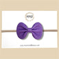 Purple Pebbled Genuine Leather Bow