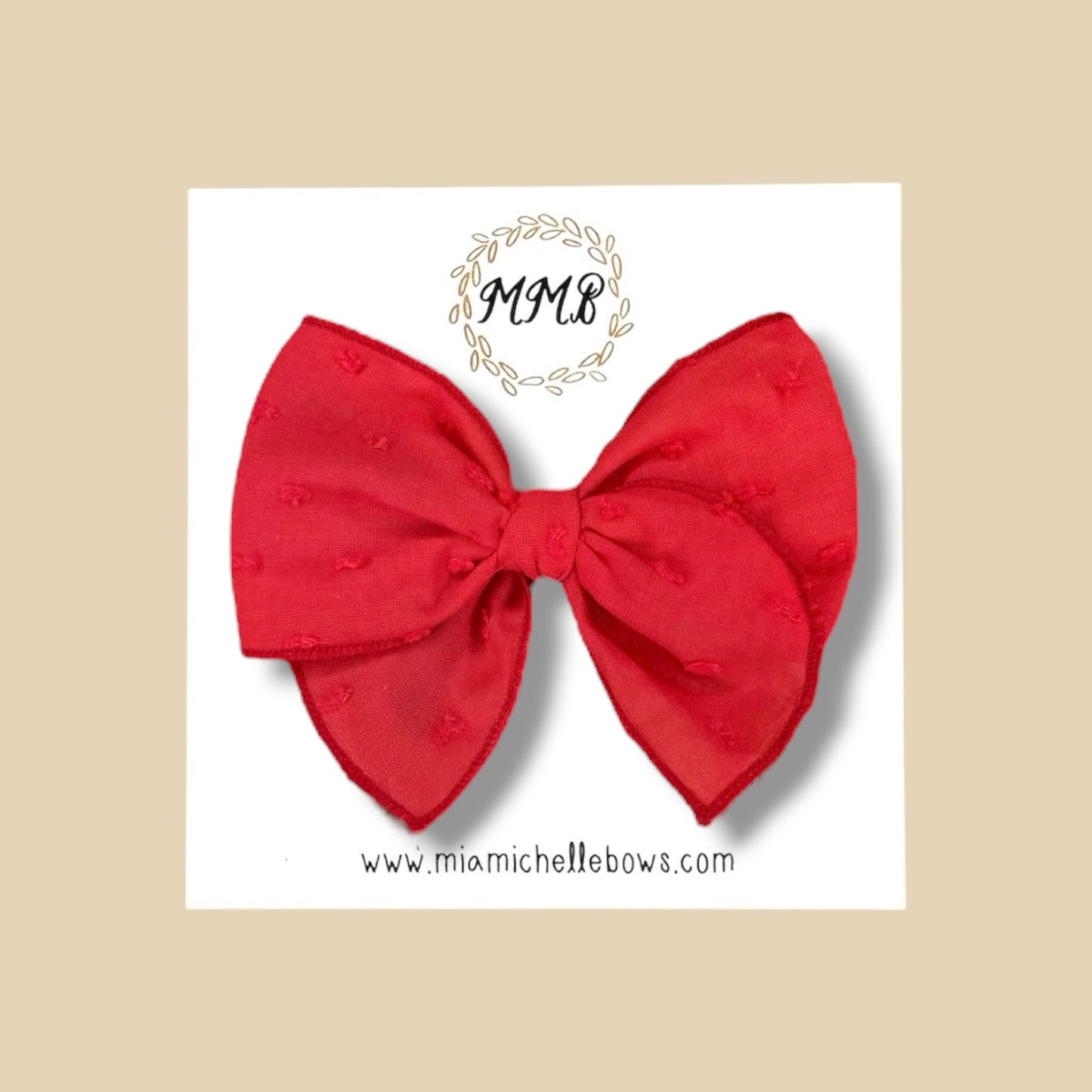 Red Swiss Dot Fairytale Bow