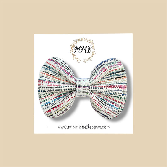 Off White Rainbow Mod Genuine Leather Bow