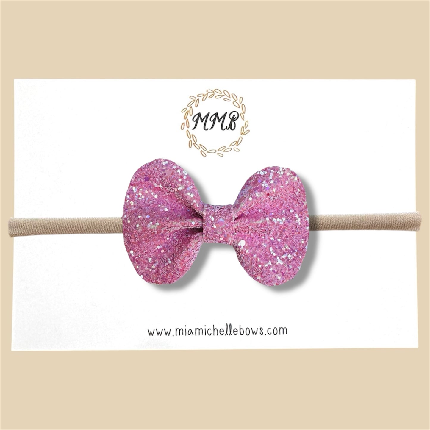 Bubblegum Pink Glitter Bow
